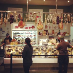 The cheese and charcuterie counter at Eataly. 