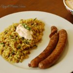 Merguez with Yogurt Harissa Sauce