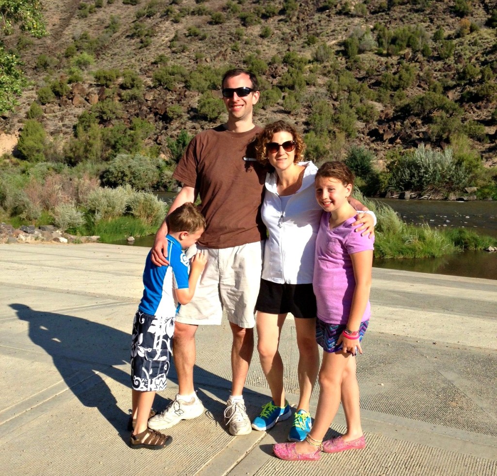 The whole family right before getting wet rafting on the Rio Grande