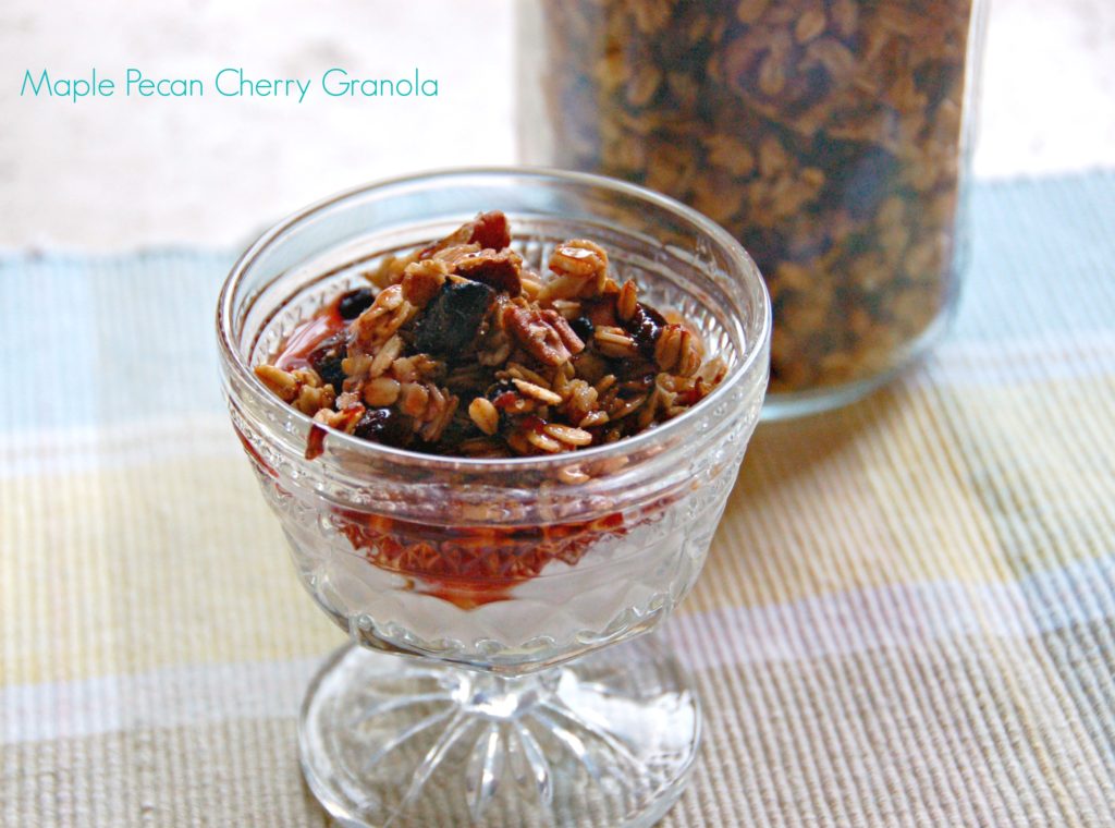 maple pecan cherry granola