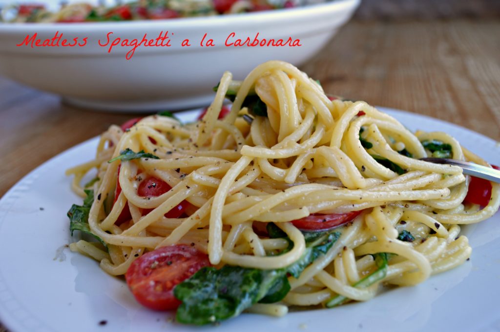 meatless spaghetti a la carbonara