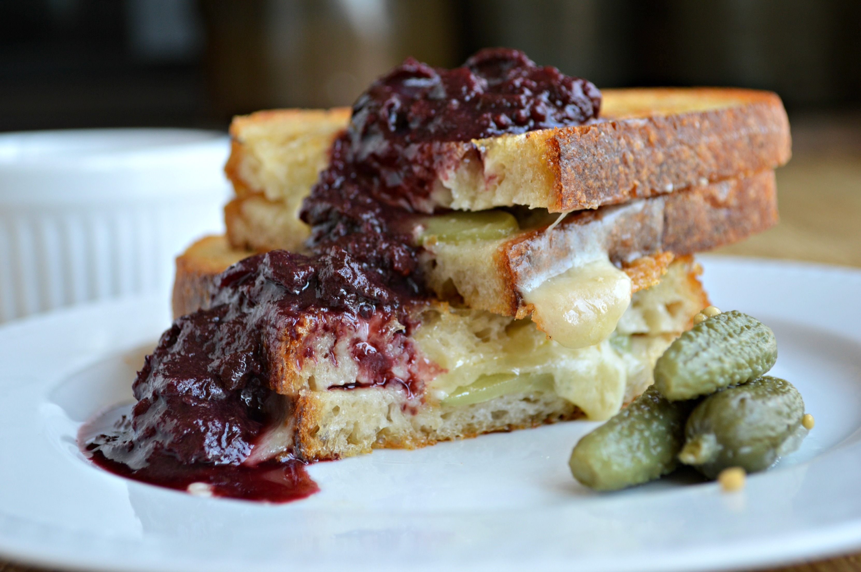 grilled cheese with pickles and chutney