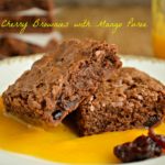 Brownies with Dried Cherries and Mango Puree