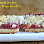 Rhubarb Jam Bars with Ginger Crumb