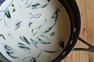 steeping basil in milk