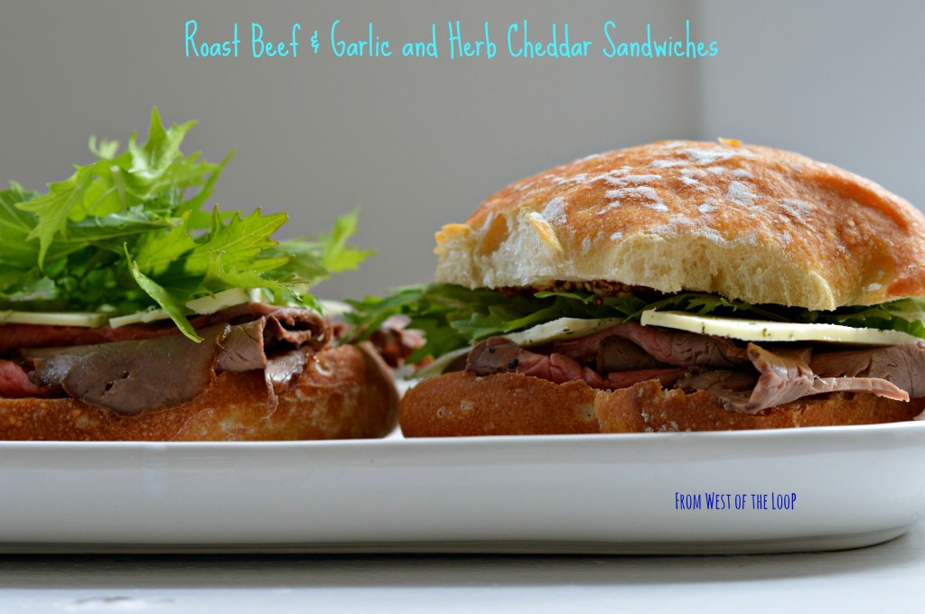 picnic fare: garlic & herb roast beef sandwiches and no-mayo potato salad