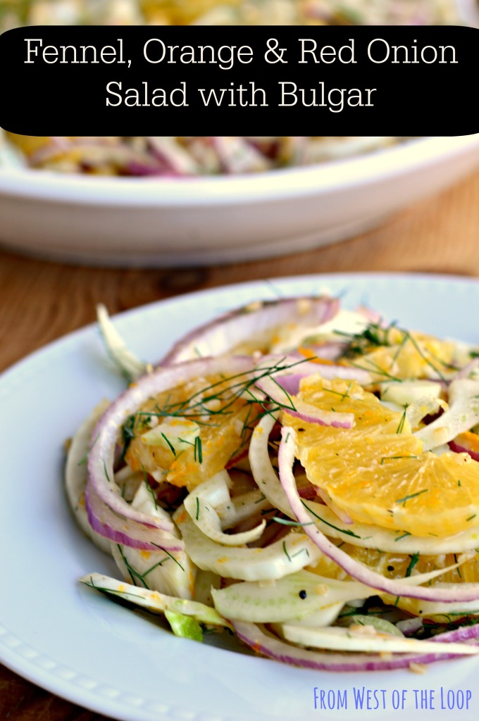 fennel, orange and red onion salad with bulgar