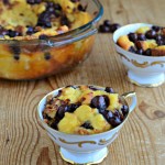 Chocolate-Covered Blueberry Bread Pudding
