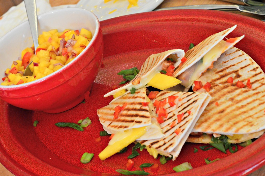 quesadilla with mango salsa