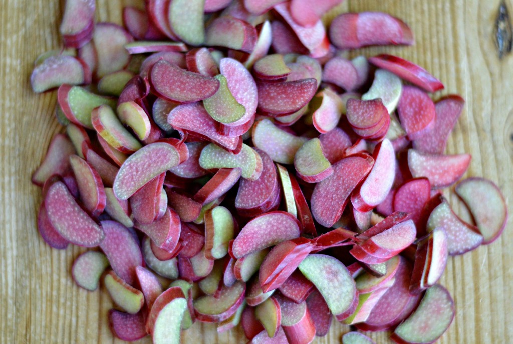 sliced rhubarb