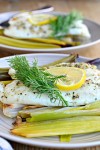 fish with roasted leeks