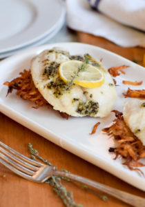 potato pancakes with fish