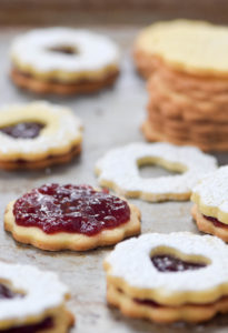 raspberry linzer cookies