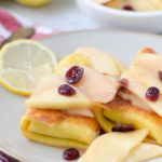 Apple Cranberry Cheese Blintzes