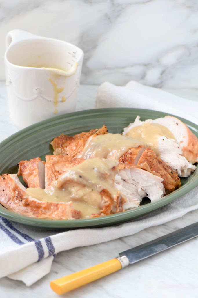 roasted turkey breast with gravy