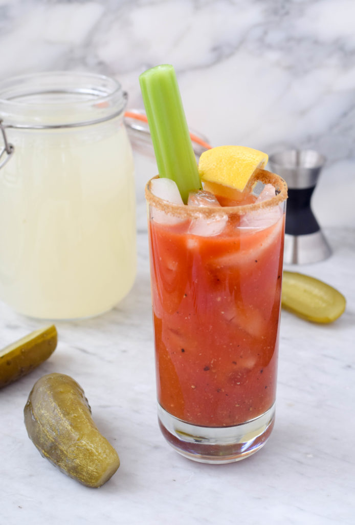 homemade bloody mary brunch
