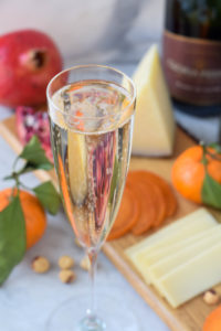 sparkling wine and cheese