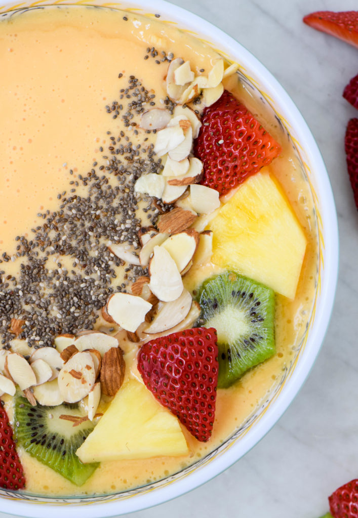 smoothie bowl with yogurt and fruit