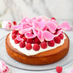 Raspberry Rose Semolina Cake