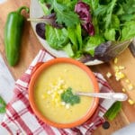 Summer Soup and Salad with Vegan Corn Chowder