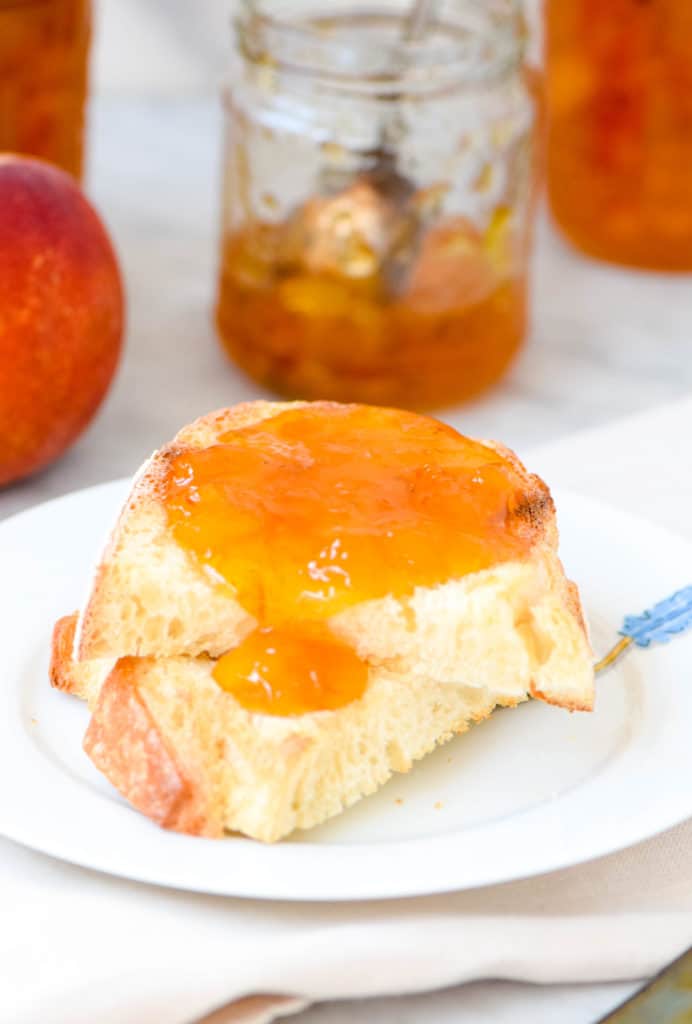 peach jam on toast