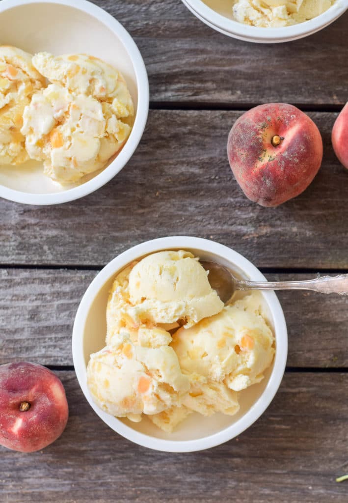 homemade peach ice cream