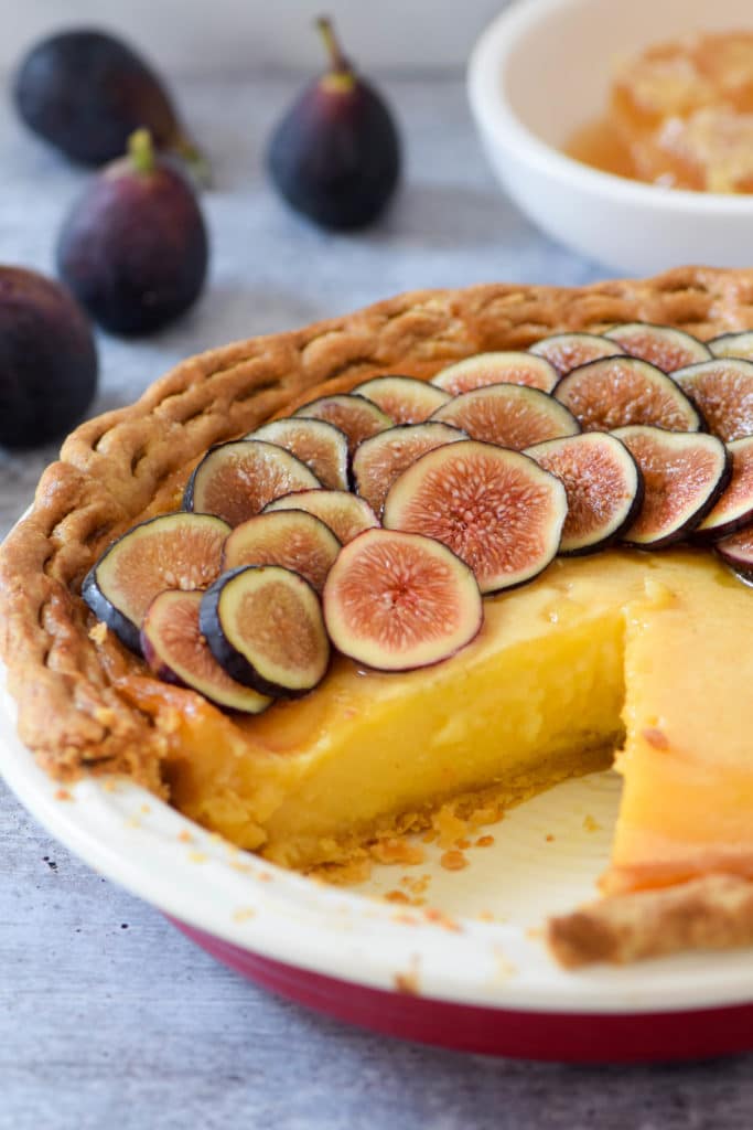 honey custard pie with figs