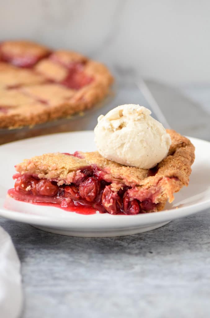 spelt cherry pie