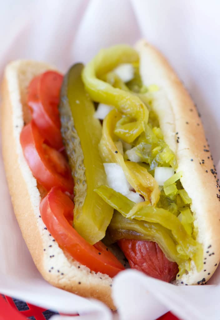 green chile hot dog