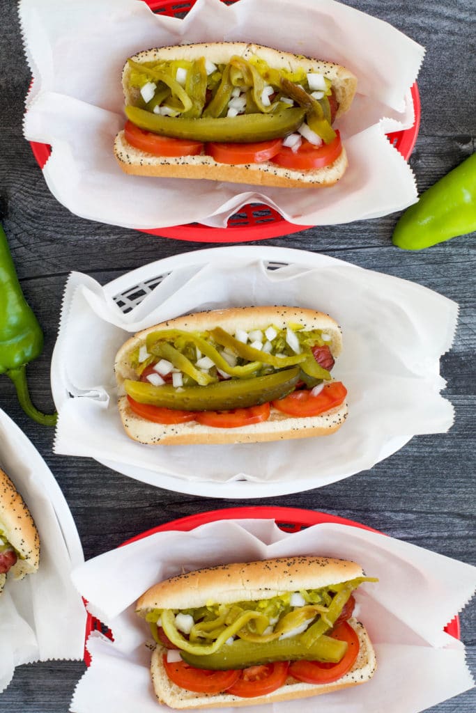 chicago style hot dog green chile