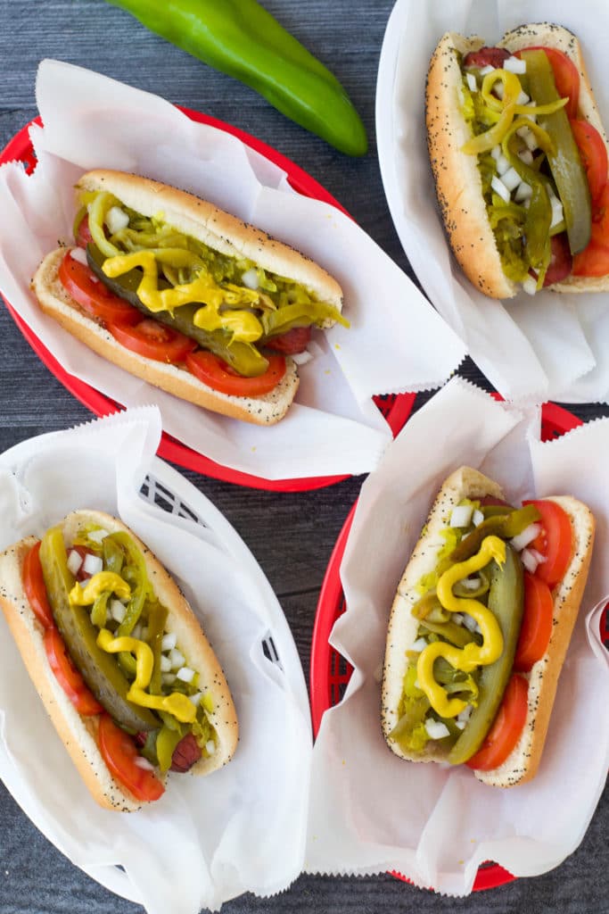green chile hot dogs