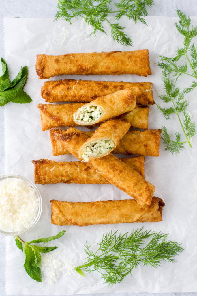 feta herb egg rolls