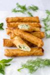 feta herb egg rolls