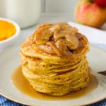 Pumpkin Pancakes with Caramelized Apples